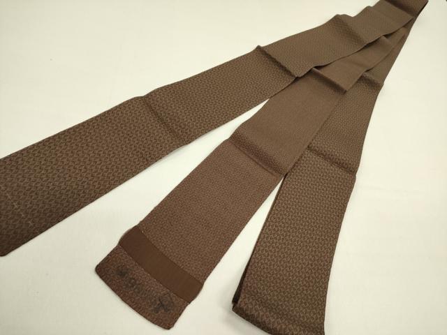 平和屋着物●男性　本場筑前博多織　角帯　幾何学文様　正絹　逸品　DABE1451op