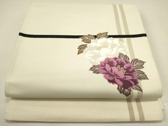 平和屋着物●太鼓柄　京袋帯　唐織　牡丹　金糸　正絹　逸品　DABE1460op