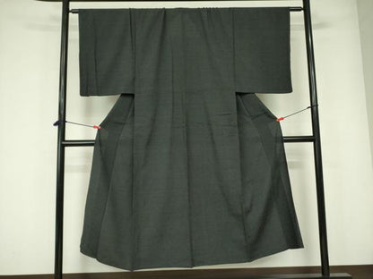 平和屋着物▽男性　本塩沢　単衣　130亀甲　総詰め　正絹　逸品　DABE1463op
