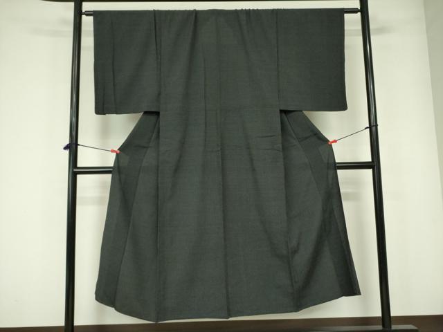 平和屋着物▽男性　本塩沢　単衣　130亀甲　総詰め　正絹　逸品　DABE1463op