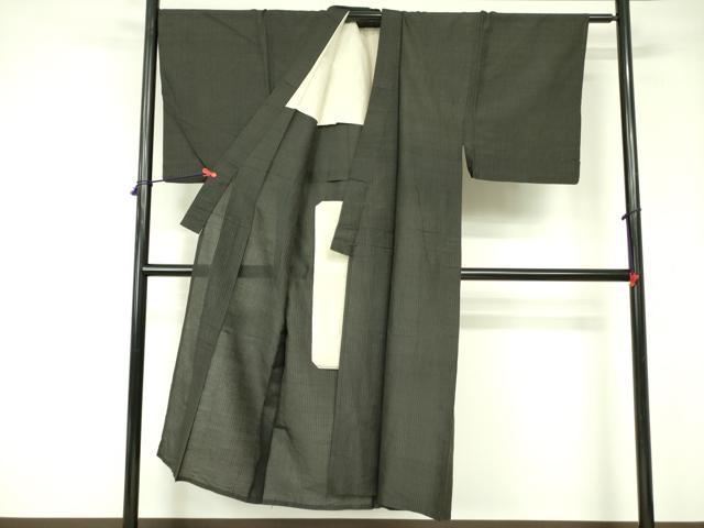 平和屋着物＊夏物 男性 紗紬 縞 正絹 逸品 DABE1467op