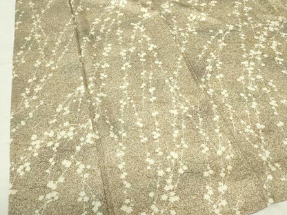 平和屋着物▽上質な小紋　単衣　枝花文　正絹　逸品　DABE1472op