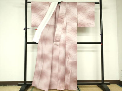 平和屋着物▽上質な小紋　単衣　芝文　暈し染め　正絹　逸品　DABE1475op