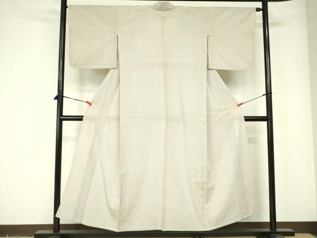 平和屋着物▽本塩沢　単衣　蚊絣　正絹　逸品　DABE1477op