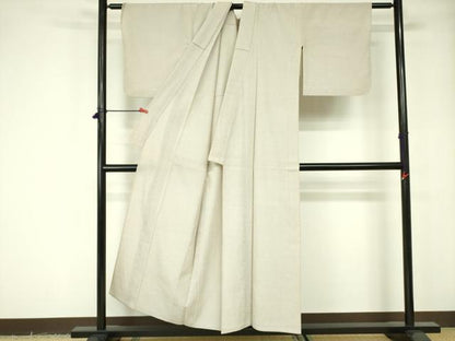 平和屋着物▽本塩沢　単衣　蚊絣　正絹　逸品　DABE1477op