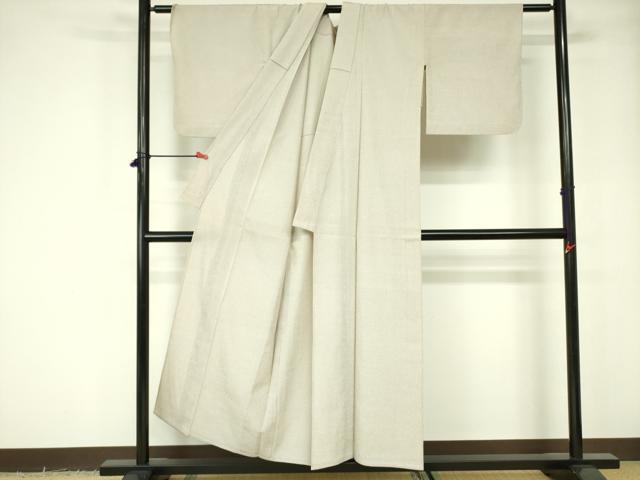 平和屋着物▽本塩沢　単衣　蚊絣　正絹　逸品　DABE1477op