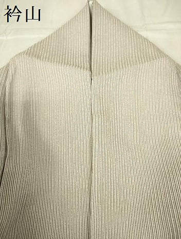 平和屋着物▽柳茶お召　単衣　間道　証紙付き　正絹　逸品　DABE1478op