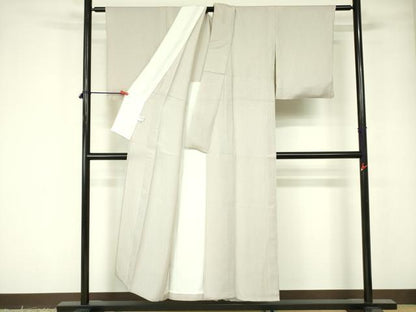 平和屋着物▽柳茶お召　単衣　間道　証紙付き　正絹　逸品　DABE1478op