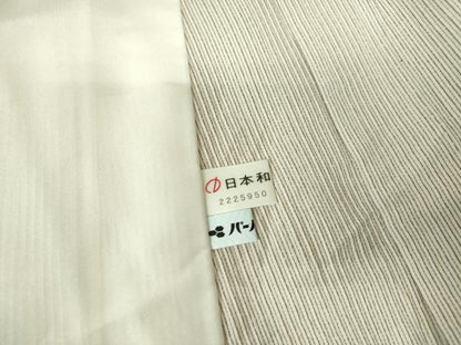 平和屋着物▽柳茶お召　単衣　間道　証紙付き　正絹　逸品　DABE1478op