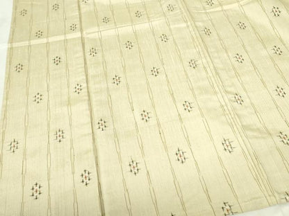平和屋着物▽上質な紬　単衣　十字絣　正絹　逸品　DABE1479op