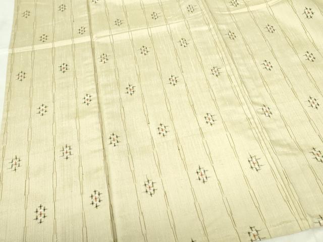 平和屋着物▽上質な紬　単衣　十字絣　正絹　逸品　DABE1479op