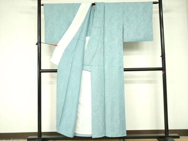 平和屋着物▽上質な色無地　単衣　抽象地紋　水色　正絹　逸品　DABE1480op 平和屋着物▽上質な色無地 単衣 抽象地紋 水色 正絹 逸品 DABE1480op