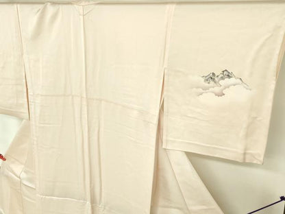 平和屋着物▽訪問着　単衣　手描き　風景文　正絹　逸品　DABE1484op