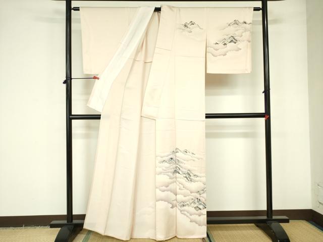 平和屋着物▽訪問着　単衣　手描き　風景文　正絹　逸品　DABE1484op