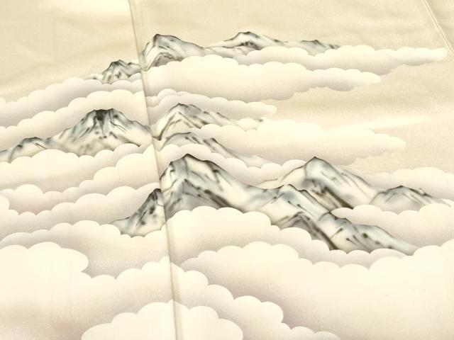 平和屋着物▽訪問着　単衣　手描き　風景文　正絹　逸品　DABE1484op