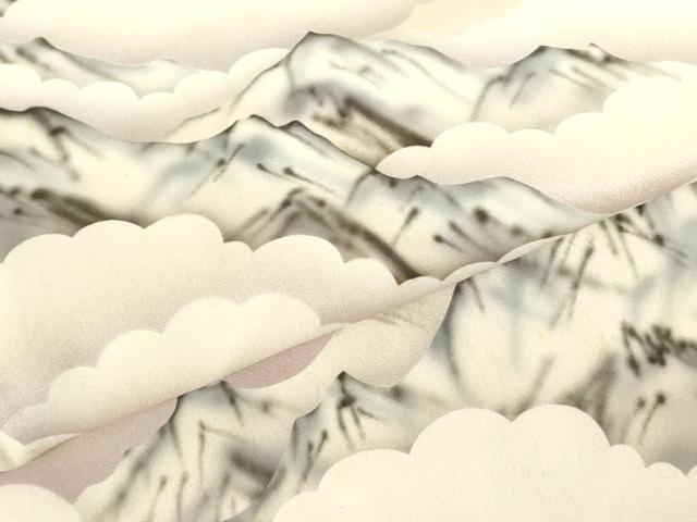 平和屋着物▽訪問着　単衣　手描き　風景文　正絹　逸品　DABE1484op