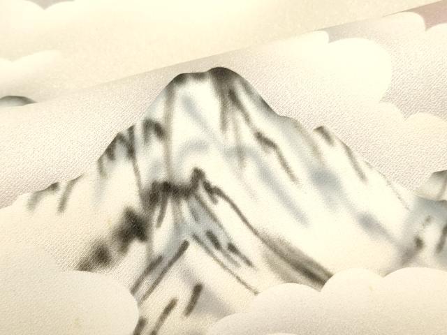 平和屋着物▽訪問着　単衣　手描き　風景文　正絹　逸品　DABE1484op