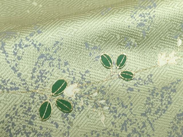 平和屋着物▽訪問着　単衣　草花文　金彩　正絹　逸品　DABE1485op