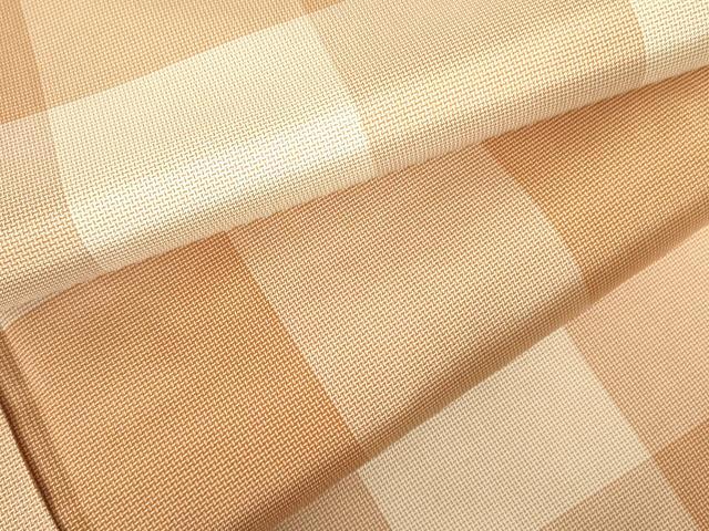 平和屋着物▽本場大島紬　単衣　市松文様　正絹　逸品　DABE1486op