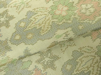 平和屋着物▽本場大島紬　単衣　7マルキ　風景花文　正絹　逸品　DABE1488op