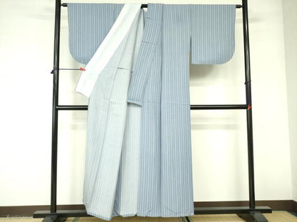平和屋着物▽上質な小紋　単衣　間道　正絹　逸品　DABE1489op
