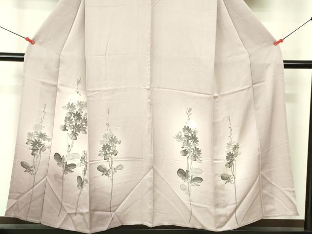 平和屋着物▽訪問着　単衣　手描き　芝花文　暈し染め　正絹　逸品　DABE1493op