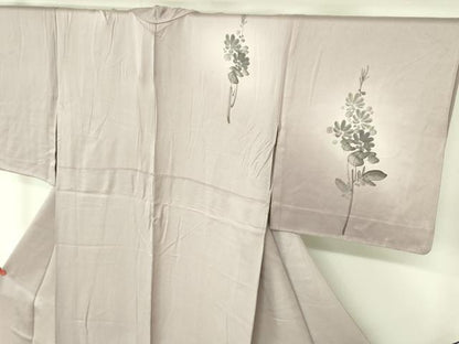 平和屋着物▽訪問着　単衣　手描き　芝花文　暈し染め　正絹　逸品　DABE1493op