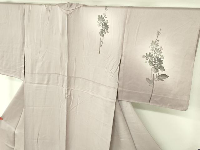 平和屋着物▽訪問着　単衣　手描き　芝花文　暈し染め　正絹　逸品　DABE1493op