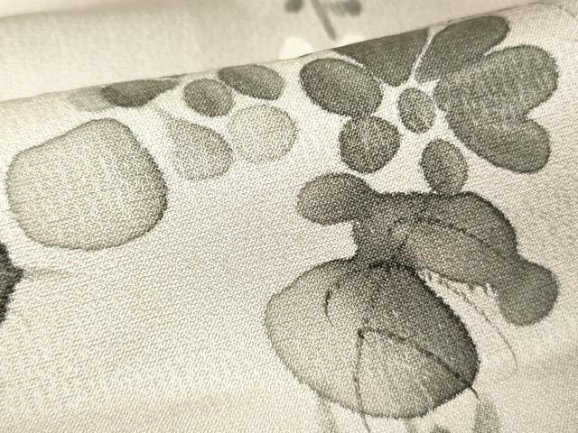 平和屋着物▽訪問着　単衣　手描き　芝花文　暈し染め　正絹　逸品　DABE1493op