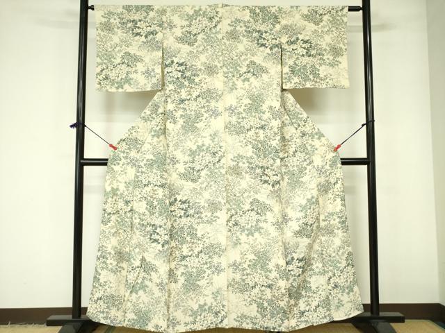 平和屋着物▽上質な小紋　単衣　芝花文　正絹　逸品　DABE1495op 平和屋着物▽上質な小紋 単衣 芝花文 正絹 逸品 DABE1495op - メルカリ