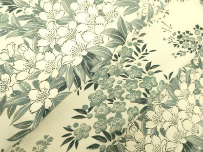 平和屋着物▽上質な小紋　単衣　芝花文　正絹　逸品　DABE1495op