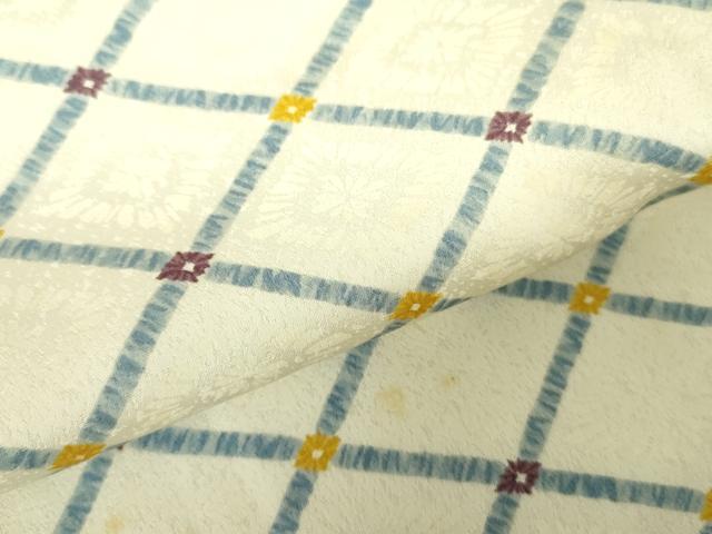 平和屋着物▽上質な小紋　単衣　菱文　正絹　逸品　DABE1500op