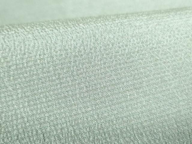 平和屋着物▽本塩沢　色無地　単衣　千草鼠色　正絹　逸品　DABE1503op