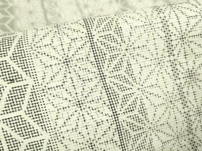 平和屋着物▽上質な紬　単衣　麻の葉間道　正絹　逸品　DABE1508op