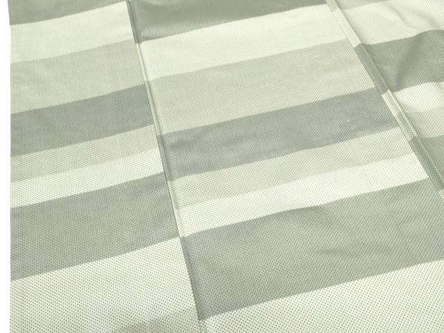 平和屋着物▽上質な紬　単衣　横段文　正絹　逸品　DABE1509op
