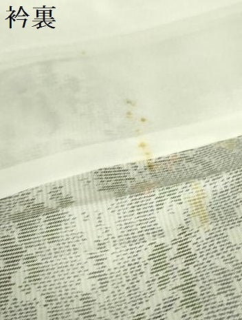 平和屋着物▽上質な紬　単衣　風景文　さが美扱い　正絹　逸品　DABE1510op