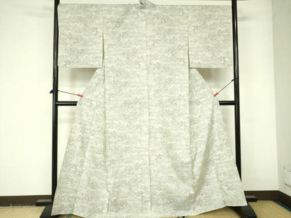 平和屋着物▽上質な紬　単衣　風景文　さが美扱い　正絹　逸品　DABE1510op