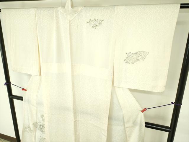 平和屋着物▽訪問着　単衣　駒刺繍　銀糸　正絹　逸品　DABE1515op