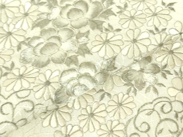 平和屋着物▽訪問着　単衣　駒刺繍　銀糸　正絹　逸品　DABE1515op