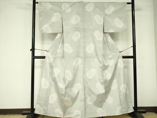 平和屋着物▽洗える最高級着物　＜英＞はなぶさ謹製　小紋　単衣　鏡裏花文　洗える着物　DABE1519op 平和屋着物▽洗える最高級着物 ＜英＞はなぶさ謹製 小紋 単衣 鏡裏