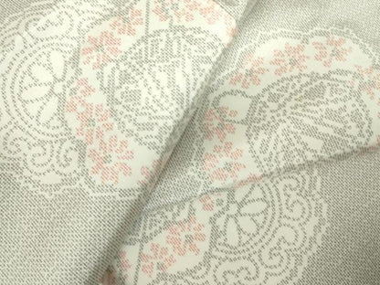 平和屋着物▽洗える最高級着物　＜英＞はなぶさ謹製　小紋　単衣　鏡裏花文　洗える着物　DABE1519op