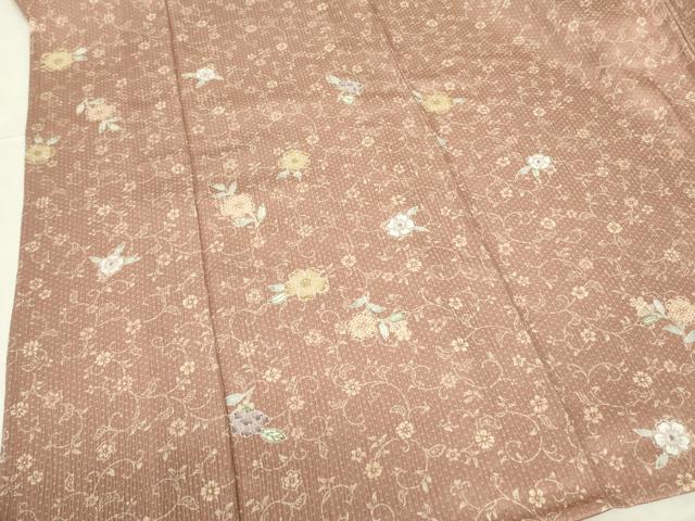 平和屋着物▽小紋　単衣　花唐草文　洗える着物　DABE1520op