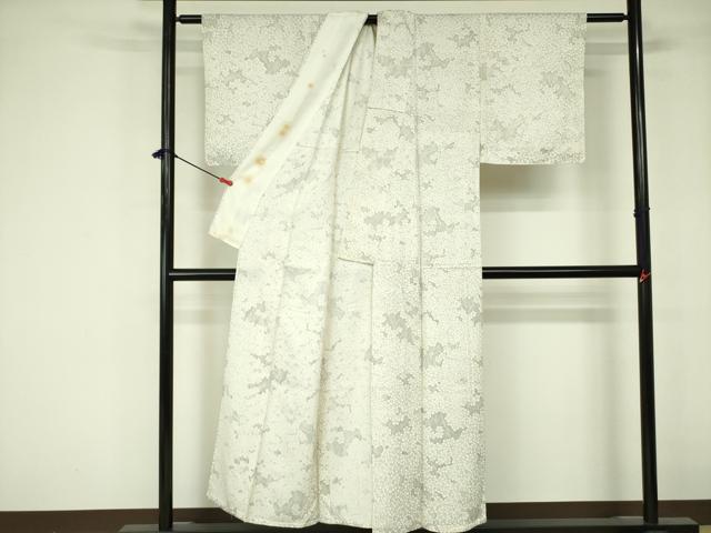 平和屋着物▽上質な小紋　単衣　枝梅文　正絹　逸品　DABE1522op