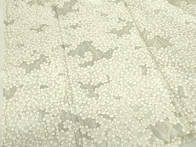 平和屋着物▽上質な小紋　単衣　枝梅文　正絹　逸品　DABE1522op
