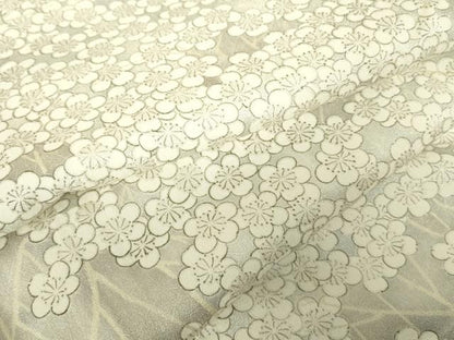 平和屋着物▽上質な小紋　単衣　枝梅文　正絹　逸品　DABE1522op