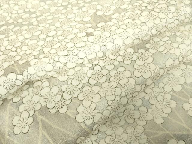 平和屋着物▽上質な小紋　単衣　枝梅文　正絹　逸品　DABE1522op