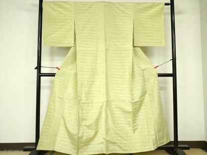 平和屋着物▽上質な紬　単衣　幾何学文様　正絹　逸品　未使用　DABE1525op