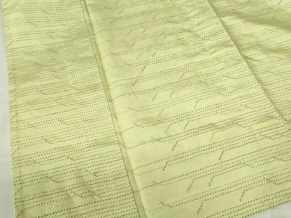平和屋着物▽上質な紬　単衣　幾何学文様　正絹　逸品　未使用　DABE1525op