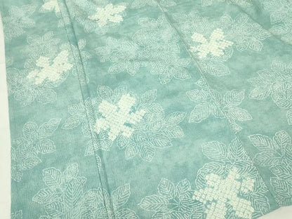 平和屋着物▽上質な小紋　単衣　絞り　南天草花文　高島屋扱い　正絹　逸品　DABE1530op