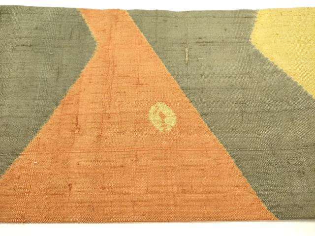 平和屋着物●九寸名古屋帯　紬地　絞り　草花　正絹　逸品　DABE1532op
